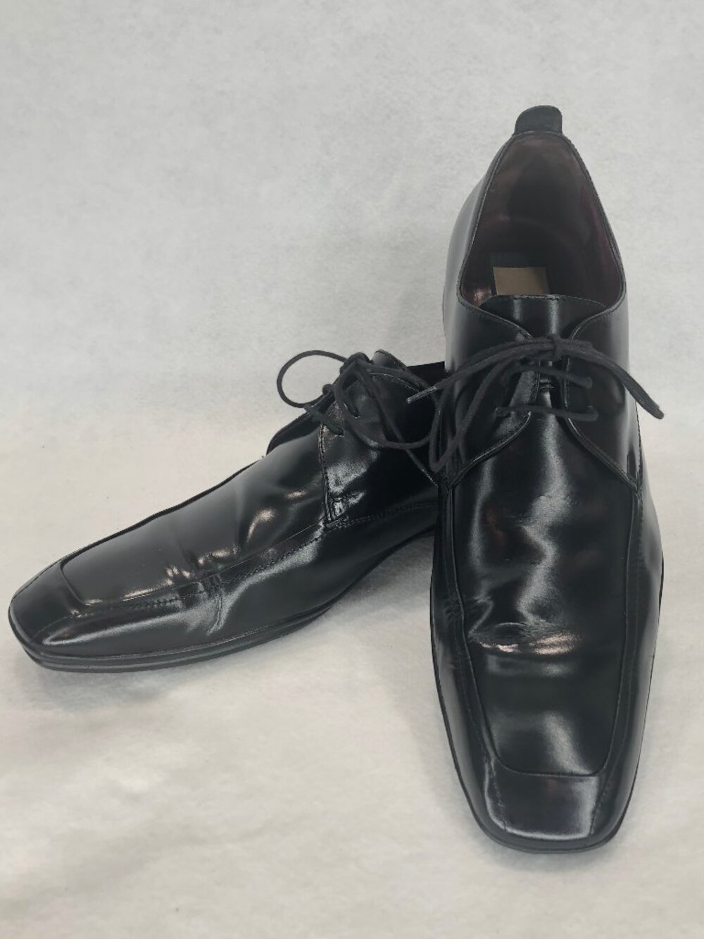 Mens Black Leather Natha Studio Size 13 Oxford Square Toe Dress Shoes